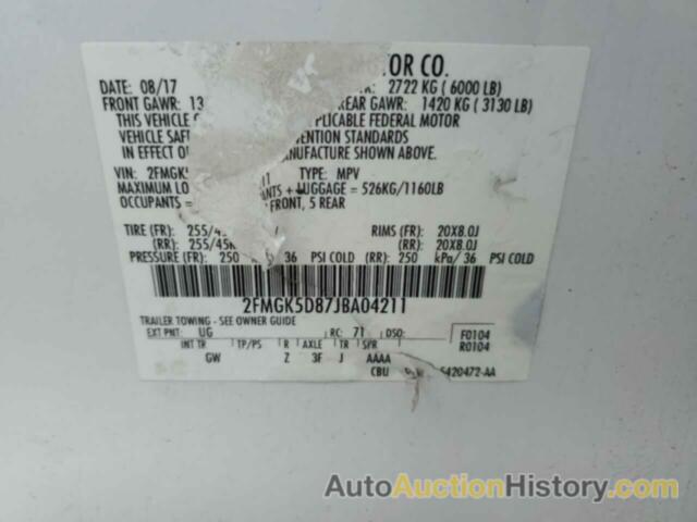 FORD FLEX LIMITED, 2FMGK5D87JBA04211