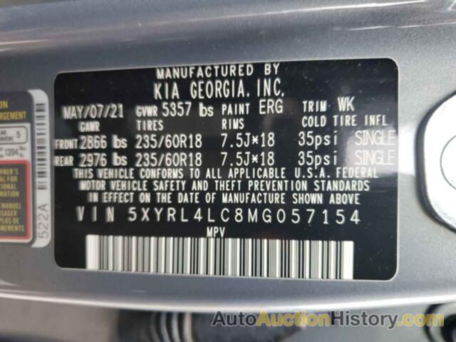 KIA SORENTO S, 5XYRL4LC8MG057154