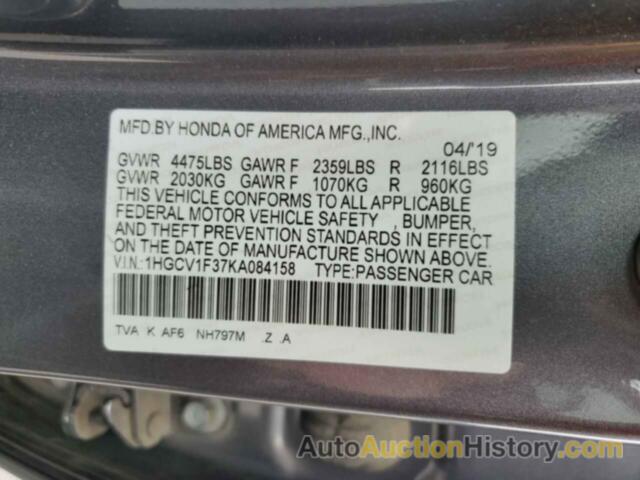 HONDA ACCORD SPORT, 1HGCV1F37KA084158