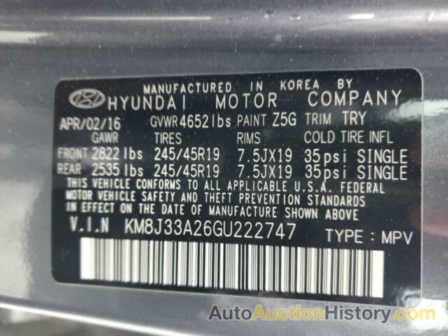 HYUNDAI TUCSON LIMITED, KM8J33A26GU222747