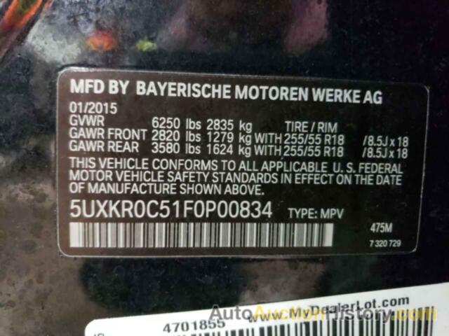 BMW X5 XDRIVE35I, 5UXKR0C51F0P00834