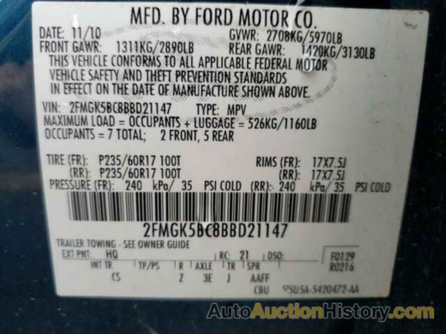 FORD FLEX SE, 2FMGK5BC8BBD21147