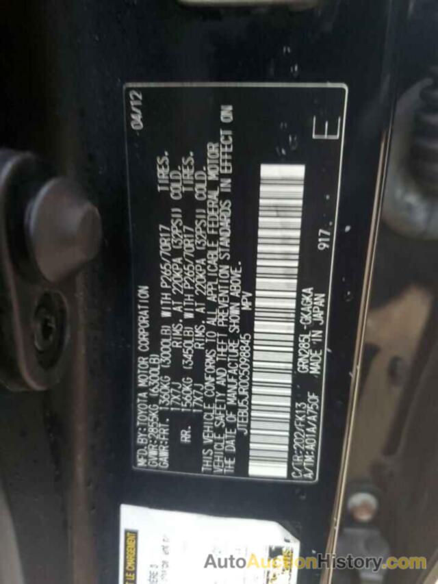 TOYOTA 4RUNNER SR5, JTEBU5JR0C5098845