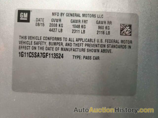 CHEVROLET MALIBU LT, 1G11C5SA7GF113524