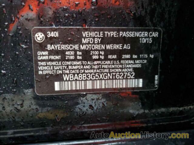 BMW 3 SERIES I, WBA8B3G5XGNT62752