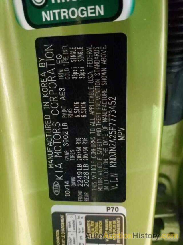 KIA SOUL, KNDJN2A25F7773452