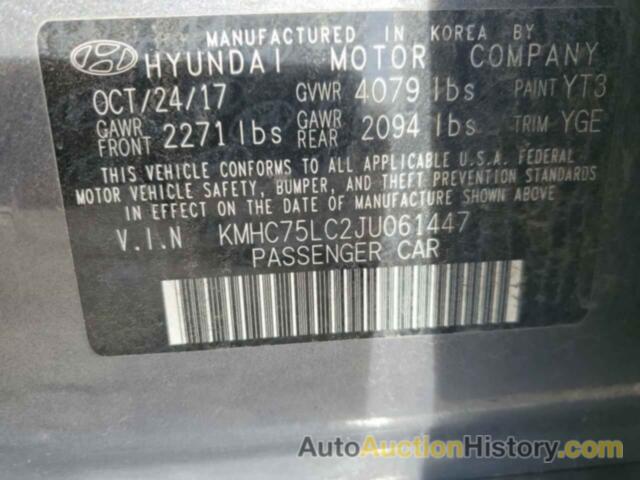 HYUNDAI IONIQ SEL, KMHC75LC2JU061447