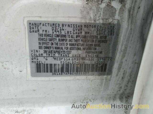 NISSAN SENTRA S, 3N1AB7AP8GY251337