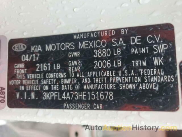 KIA FORTE LX, 3KPFL4A73HE151678