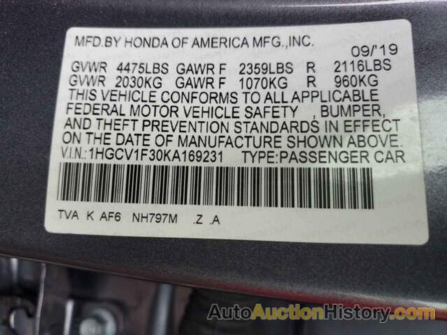 HONDA ACCORD SPORT, 1HGCV1F30KA169231