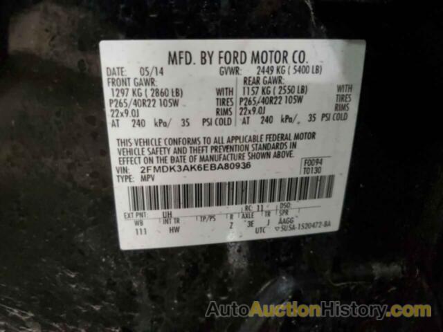 FORD EDGE SPORT, 2FMDK3AK6EBA80936