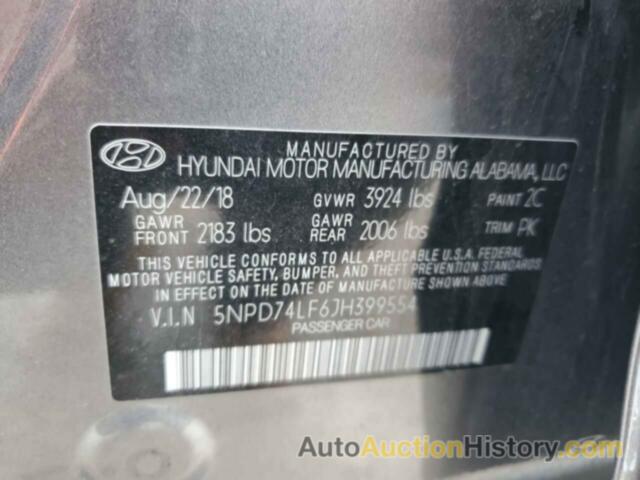 HYUNDAI ELANTRA SE, 5NPD74LF6JH399554