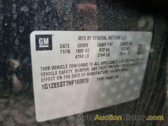 CHEVROLET MALIBU LT, 1G1ZE5ST7HF183878