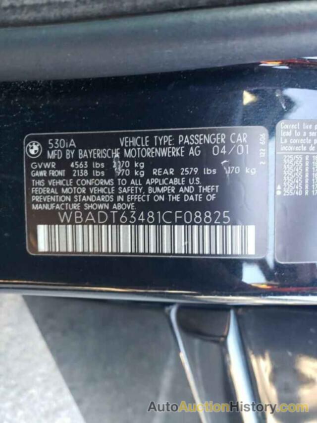 BMW 5 SERIES I AUTOMATIC, WBADT63481CF08825