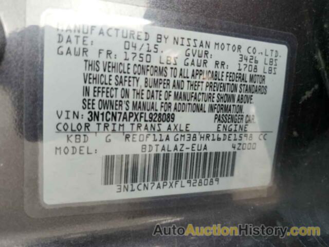 NISSAN VERSA S, 3N1CN7APXFL928089