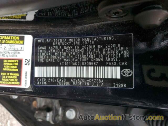 TOYOTA CAMRY SE, 4T1G11AK2LU309687