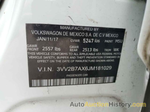 VOLKSWAGEN TIGUAN S, 3VV1B7AX4JM089493