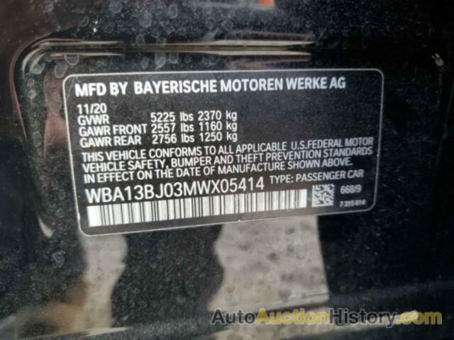 BMW 5 SERIES XI, WBA13BJ03MWX05414