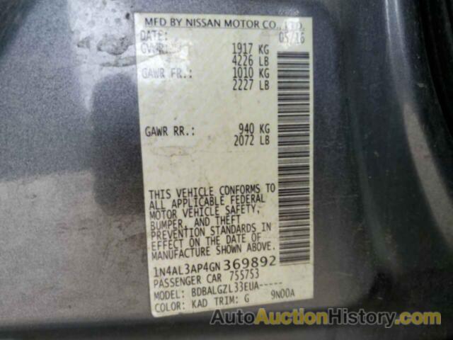 NISSAN ALTIMA 2.5, 1N4AL3AP4GN369892