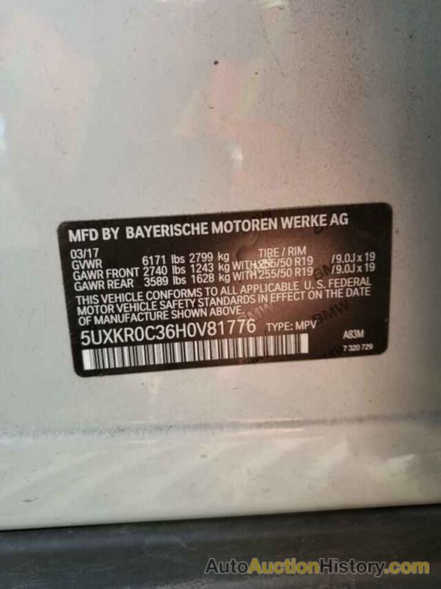 BMW X5 XDRIVE35I, 5UXKR0C36H0V81776