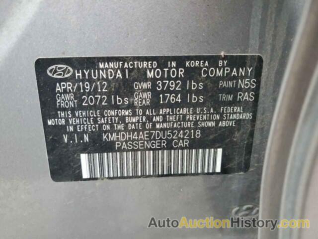 HYUNDAI ELANTRA GLS, KMHDH4AE7DU524218