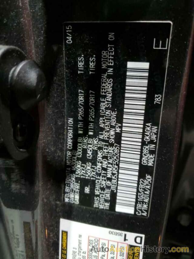 TOYOTA 4RUNNER SR5, JTEBU5JR5F5252857