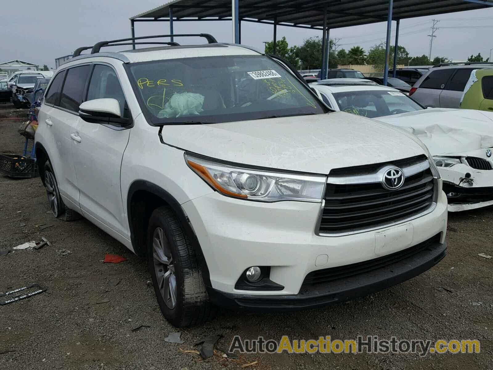 2015 TOYOTA HIGHLANDER XLE, 5TDKKRFH9FS115657