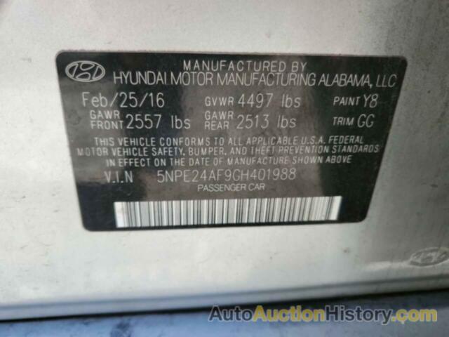 HYUNDAI SONATA SE, 5NPE24AF9GH401988