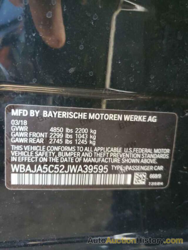 BMW 5 SERIES I, WBAJA5C52JWA39595