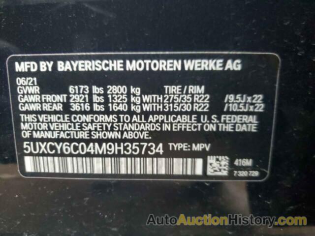 BMW X6 XDRIVE40I, 5UXCY6C04M9H35734