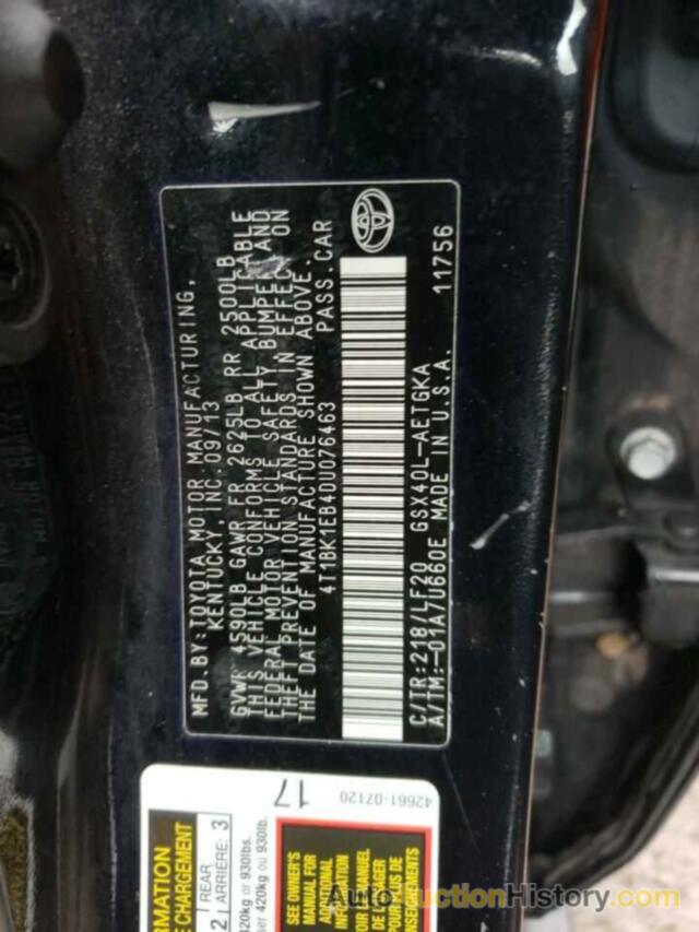 TOYOTA AVALON BASE, 4T1BK1EB4DU076463