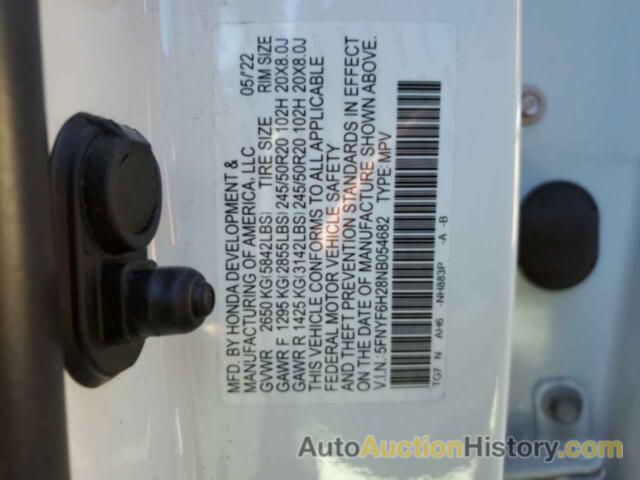 HONDA PILOT SE, 5FNYF6H28NB054682