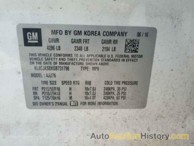 BUICK ENCORE, KL4CJASBXGB731798