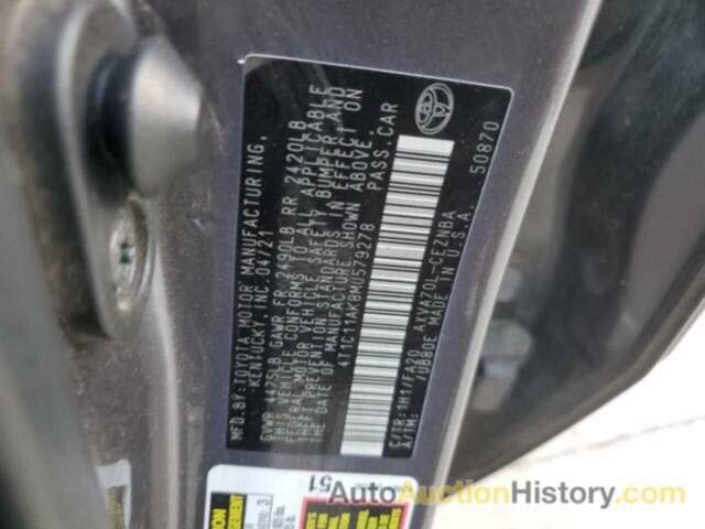 TOYOTA CAMRY LE, 4T1C11AK8MU579278