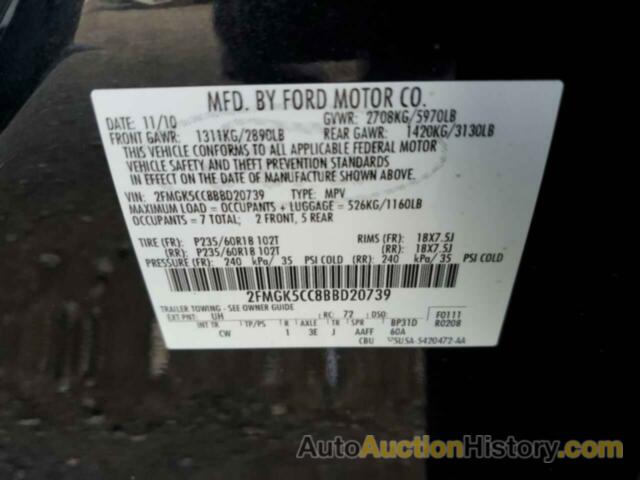 FORD FLEX SEL, 2FMGK5CC8BBD20739