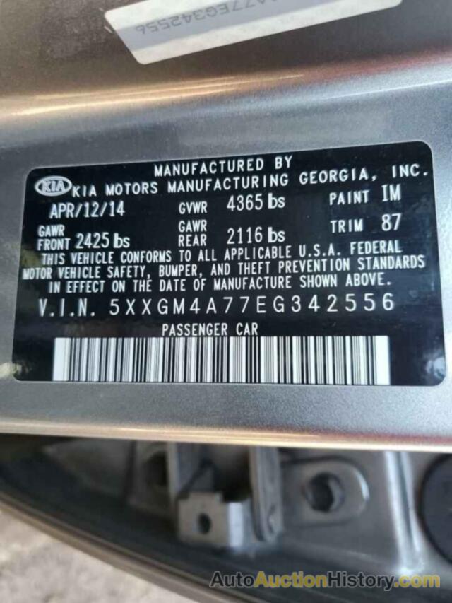 KIA OPTIMA LX, 5XXGM4A77EG342556