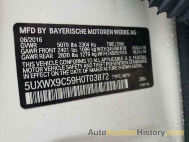 BMW X3 XDRIVE28I, 5UXWX9C59H0T03872