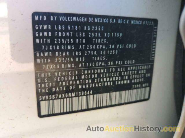 VOLKSWAGEN TIGUAN SE, 3VV3B7AX6NM138644