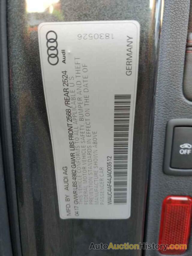 AUDI S4/RS4 PRESTIGE, WAUC4AF44JA003512