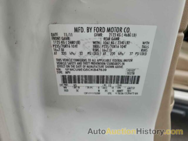 FORD ESCAPE LIMITED, 1FMCU9EG5CKB47639