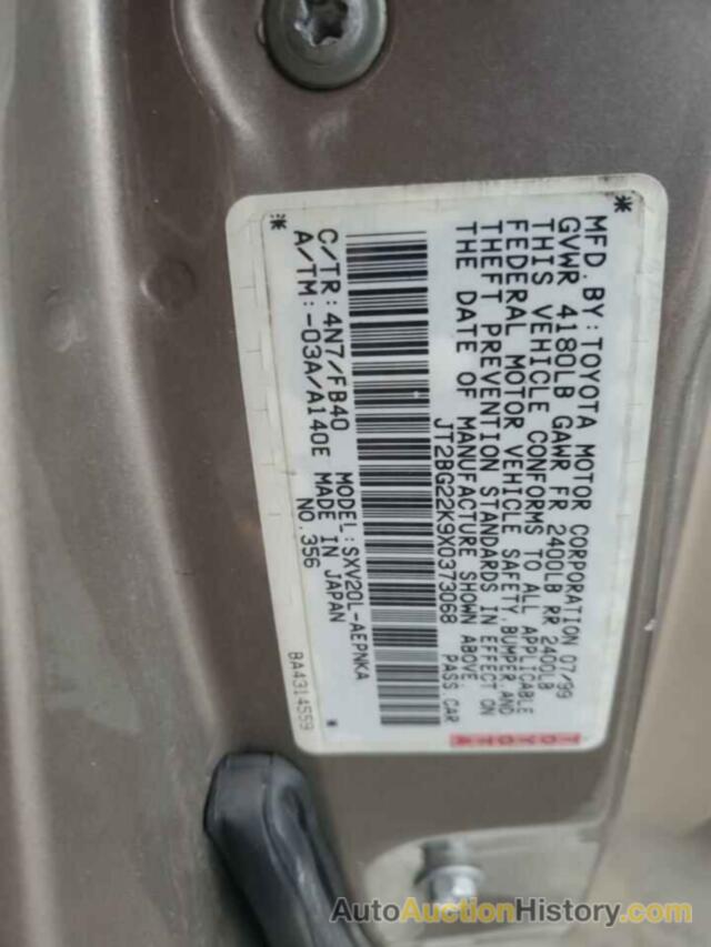 TOYOTA CAMRY LE, JT2BG22K9X0373068