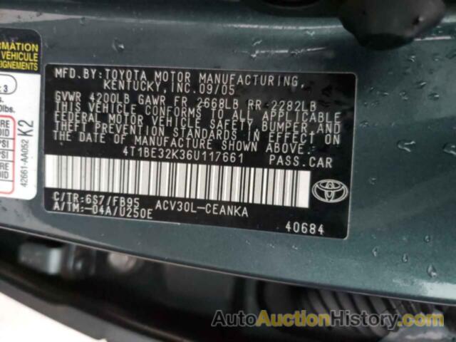 TOYOTA CAMRY LE, 4T1BE32K36U117661