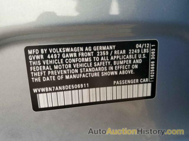 VOLKSWAGEN CC SPORT, WVWBN7AN8DE506911