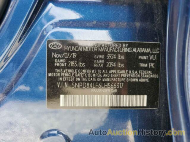 HYUNDAI ELANTRA SEL, 5NPD84LF6LH566317