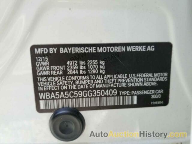 BMW 5 SERIES I, WBA5A5C59GG350409