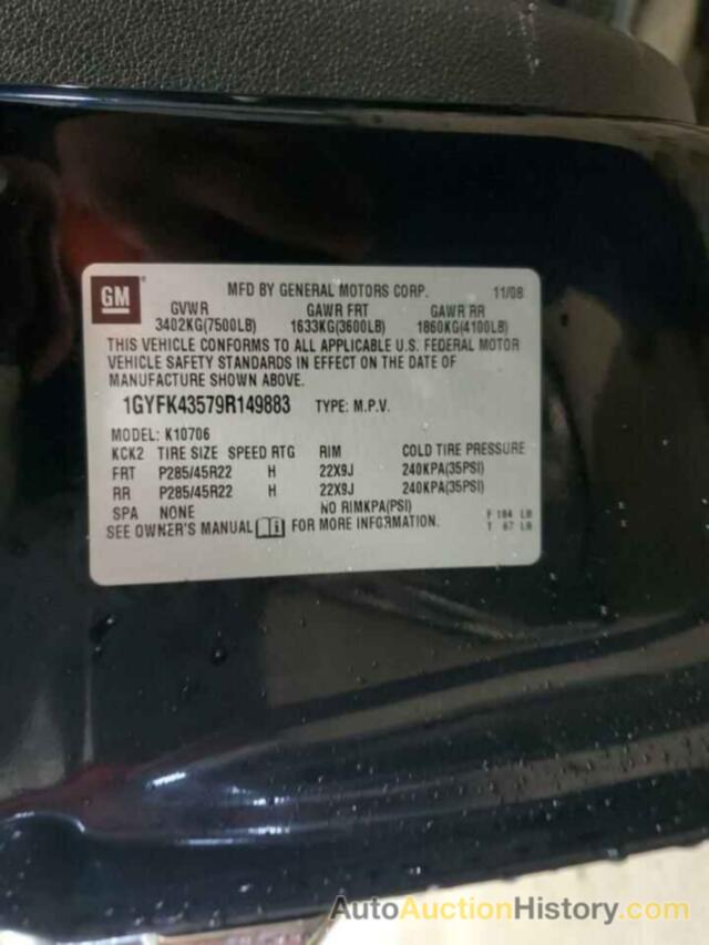 CADILLAC ESCALADE HYBRID, 1GYFK43579R149883