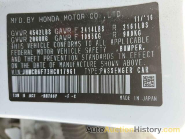 HONDA ACCORD TOURING HYBRID, JHMCR6F73HC017961