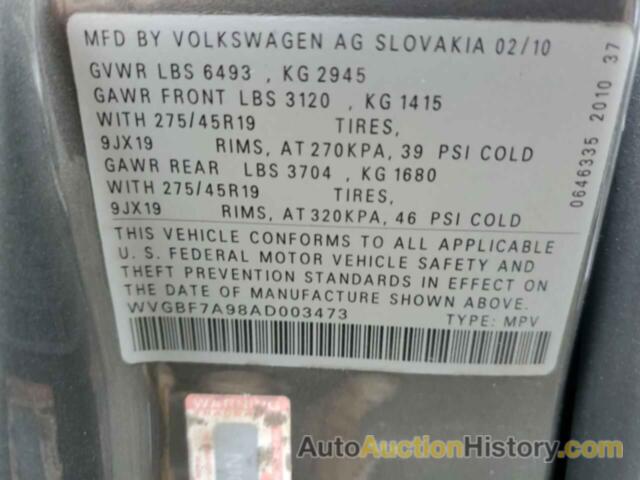 VOLKSWAGEN TOUAREG V6, WVGBF7A98AD003473