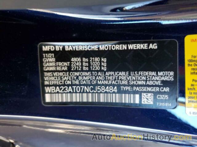BMW 4 SERIES, WBA23AT07NCJ58484