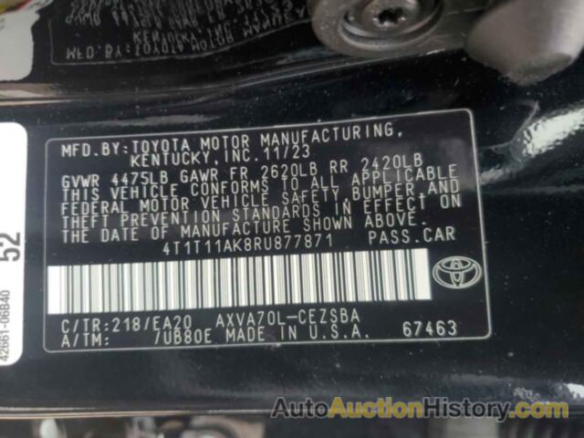 TOYOTA CAMRY SE NIGHT SHADE, 4T1T11AK8RU877871